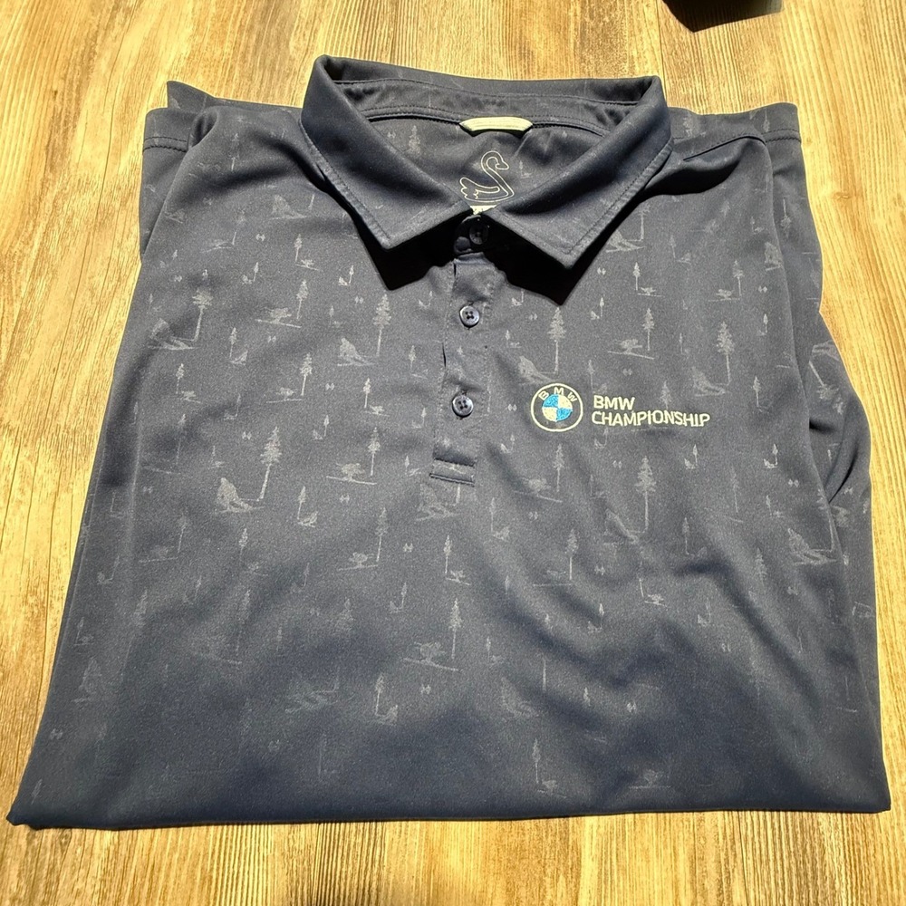 Swannies Golf Polo Shirt Navy Blue 2024 BMW Championship Pine Tree 2XL